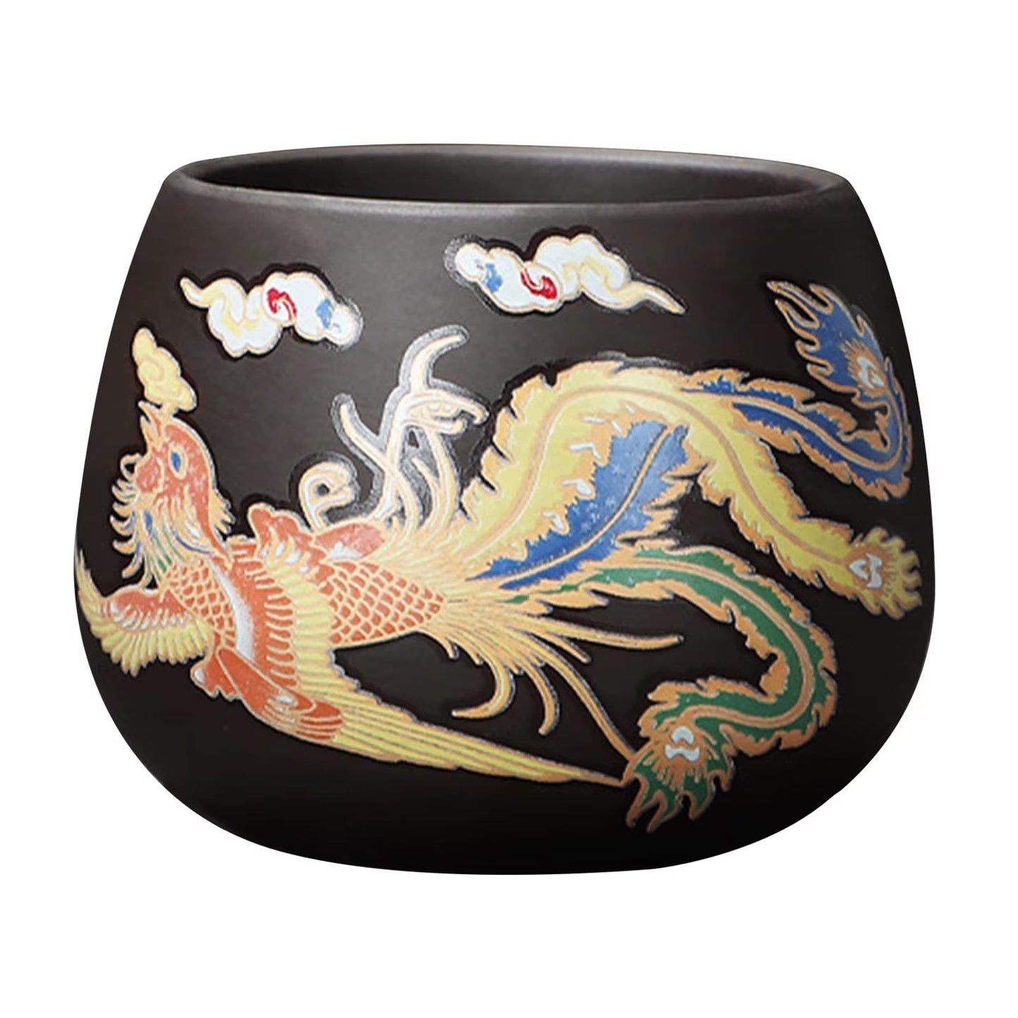 Tetera Artesanal de Arcilla – Diseño Dragón & Fénix con Efecto Termocrómico | 250 ml | Ideal para Té Verde, Negro y Oolong